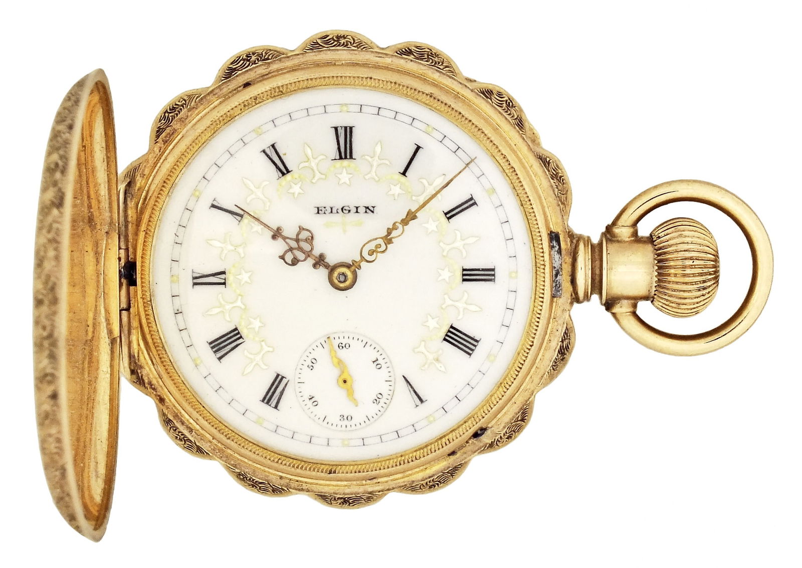 A late 19th century Elgin 6 size pocket watch with gold case (1 of 10)