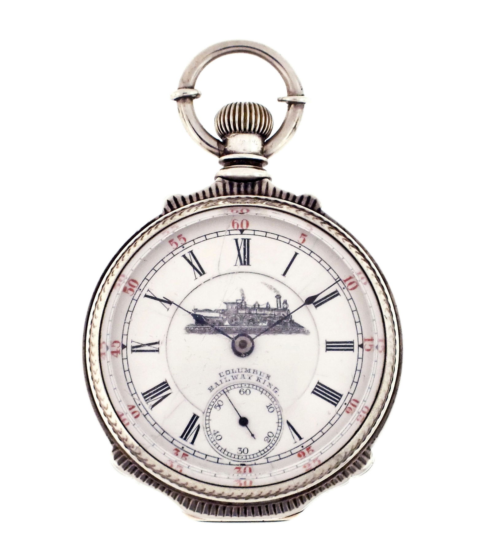 An early 20th century Columbus Railway King with silver box hinge case (1 of 8)