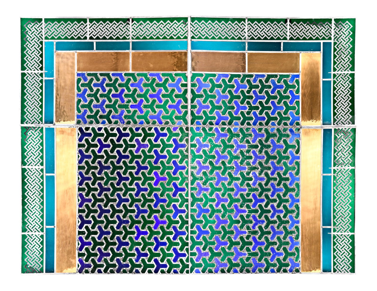 A four part stained glass panel by architectural artist Brian Clarke for King Khalid airport mosque (1 of 6)