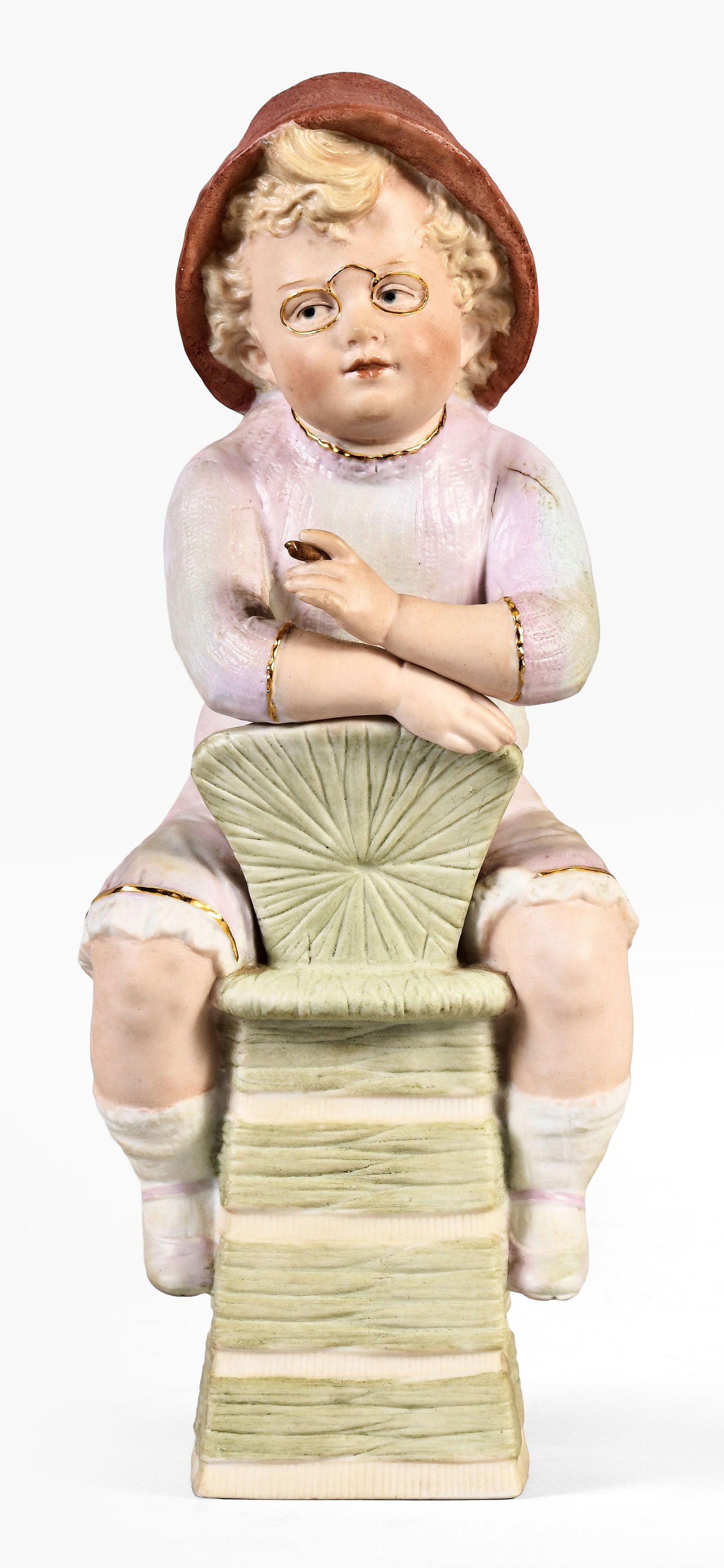 A Gebruder Heubach porcelain figure of a child smoking a cigar (1 of 6)