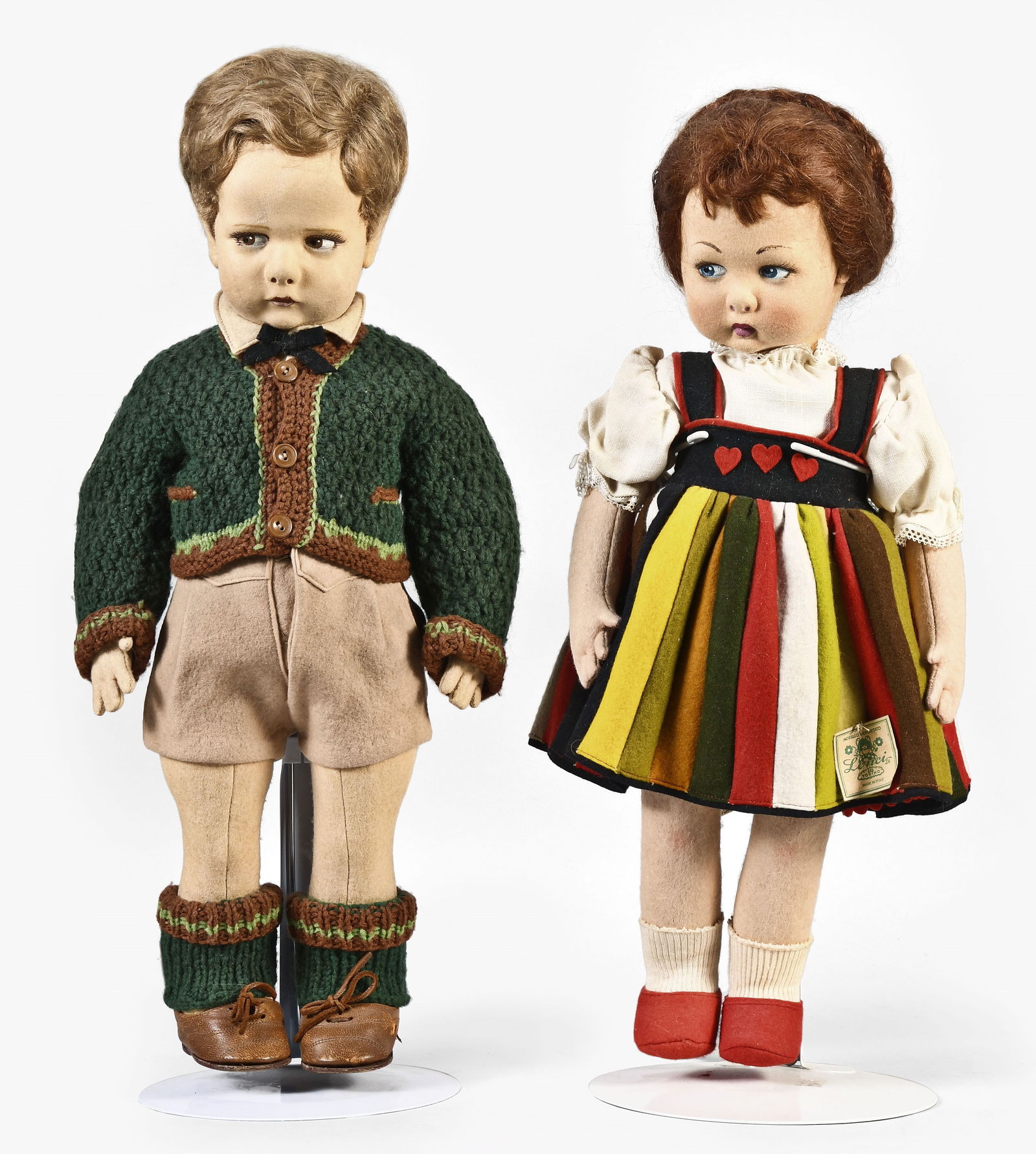 A lot of two early 20th century Lenci dolls (1 of 5)
