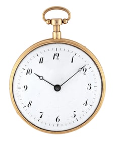 A quarter repeating musical pocket watch with virgule escapement by Jean Louis More