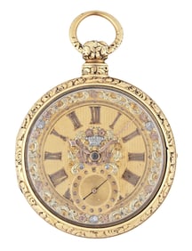 An English lever fusee pocket watch by Joseph Johnson Liverpool with gold pair case