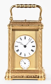 A good third quarter 19th century hour repeating carriage clock by Holingue Freres for J. Soldano