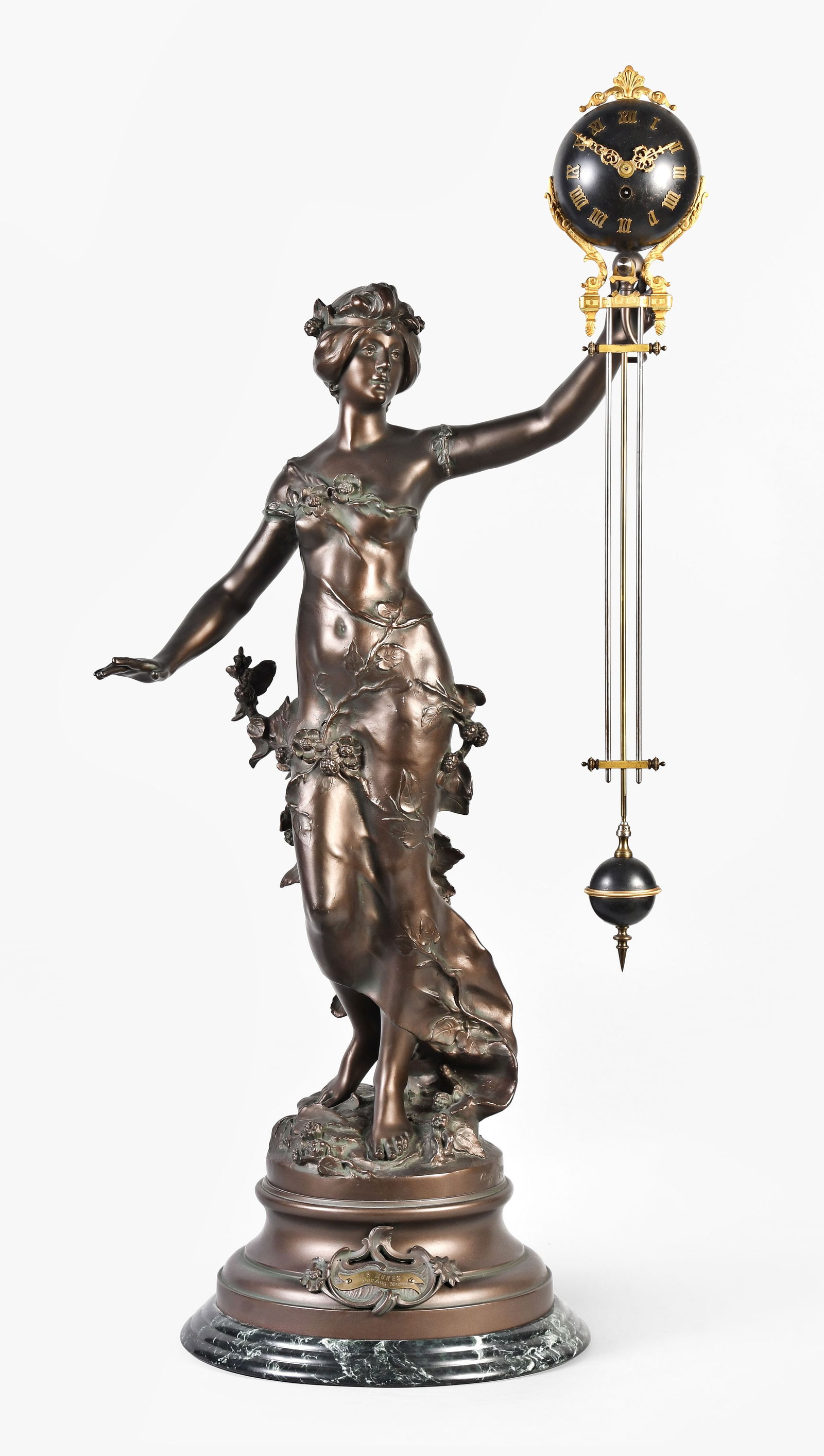 A large French figural swinging mystery clock (1 of 9)