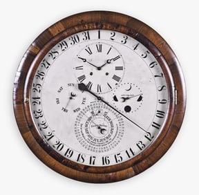Welch, Spring & Co. very large Gale calendar hanging gallery clock