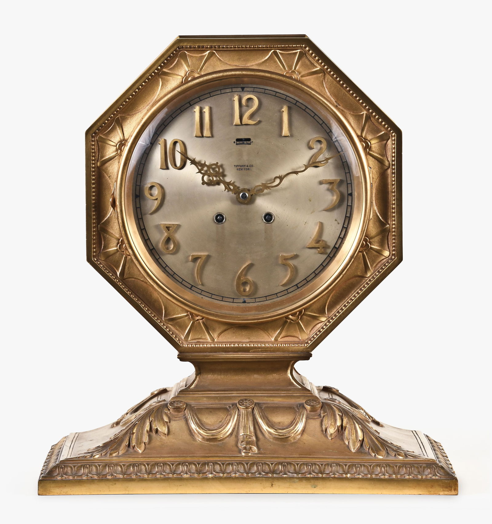 A Tiffany & Co. gilded mantel clock (1 of 6)