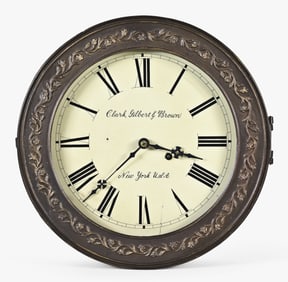 A mid 19th century gallery clock by Clark, Gilbert & Brown