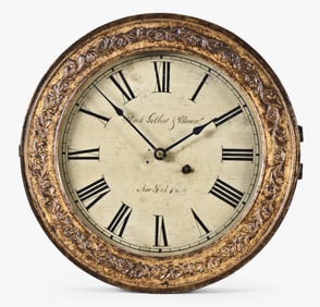 A mid 19th century gallery clock by Clark, Gilbert & Brown