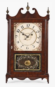 Silas Hoadley pillar and scroll shelf clock