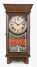 Sessions Clock Co. Duke's Pharmacy hanging advertising clock