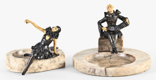 A pair of J.B. Hirsch Gerdago style Art Deco ashtrays