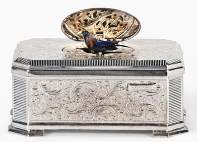 Late 20th century Greisbaum singing bird box