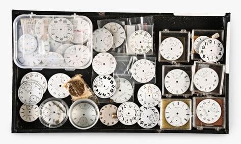 A good lot of American pocket watch dials including an Edward Howard