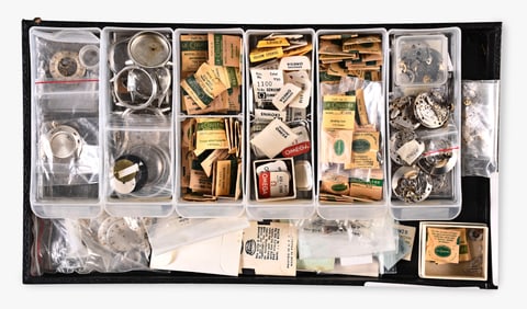 A good lot of LeCoultre wrist watch cases parts and movements