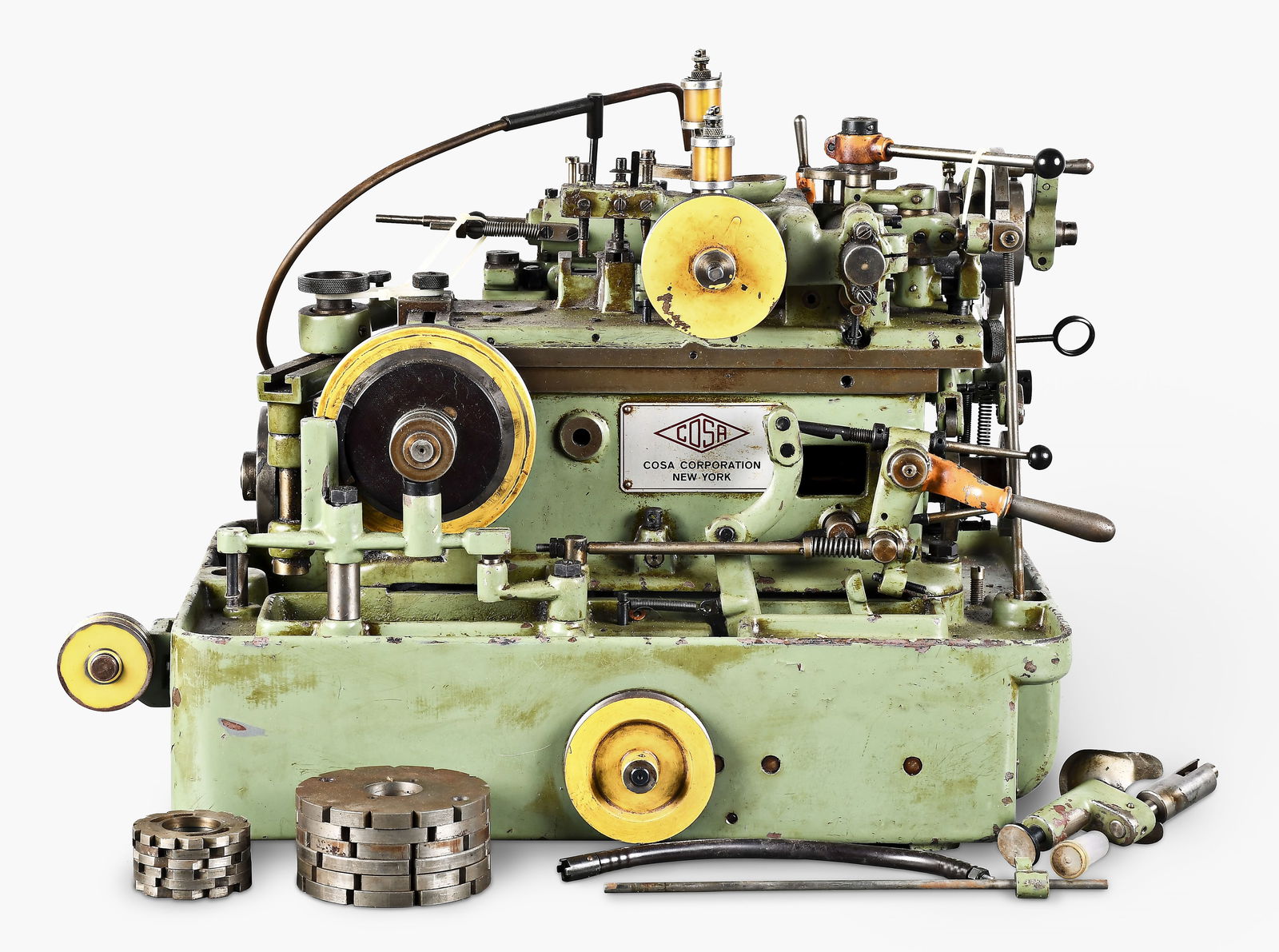 A small mid 20th century Swiss automatic watch pinion cutting machine (1 of 4)