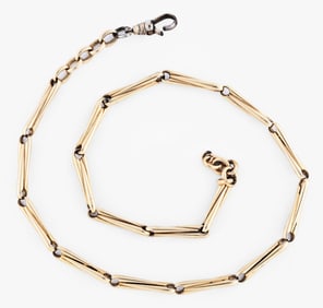 An early 20th century 14 karat gold pocket watch chain