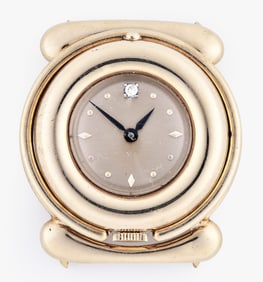 A mid 20th century Rolex wrist watch in a gold Barre patent watch case