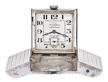 A mid 20th century golfers belt buckle watch by Tavannes for Hermes