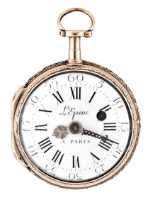 A late 18th century gold verge fusee pocket watch signed L'Epine a Paris