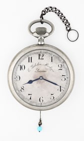 An early 20th century 8 day quarter repeating goliath pocket watch signed E. Gubelin