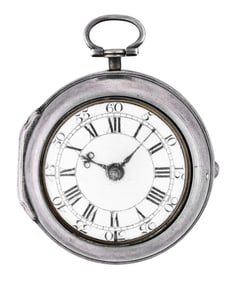 An 18th century pair case cylinder escapement pocket watch signed Jacb. Taverner London