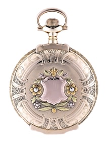 An early 20th century Hamilton 971 with four color gold box hinge hunting case pocket watch