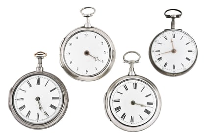A lot of four verge fusee pocket watches