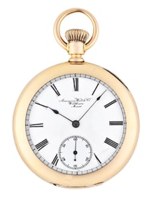 A good late 19th century gold Waltham model 1872 pocket watch