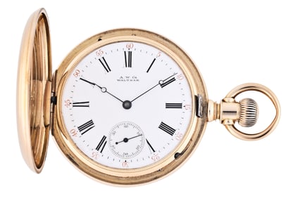 A good late 19th century gold Waltham model 1872 pocket watch