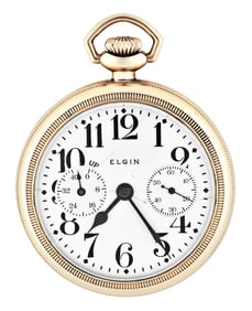 A rare 18 size Elgin grade 274 Veritas with wind indicator at 9:00