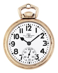 A good mid 20th century Ball Hamilton 998 Elinvar Official RR Standard pocket watch