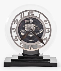 A good early 20th century Art Deco style electromechanical desk clock by ATO
