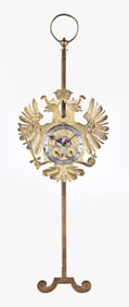 An unusual early 19th century Austrian rack clock featuring the Habsburg imperial eagle