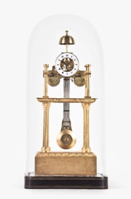 A good mid 19th century French pillar style skeleton clock for the Ottoman market
