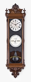 An Ithaca Calendar Clock Co. No. 1 Regulator Sweep hanging clock