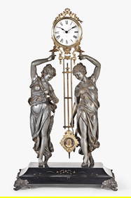 An Ansonia Clock Co. Double Figure Swing swinger mantel clock (1 of 6)