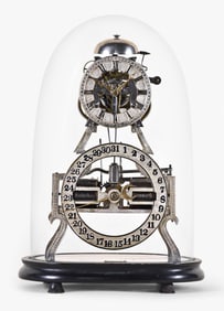 A very rare Ithaca Calendar Clock Co. skeleton clock