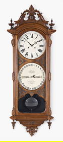 An Ithaca Calendar Clock Co. No. 0 Bank hanging clock (1 of 12)