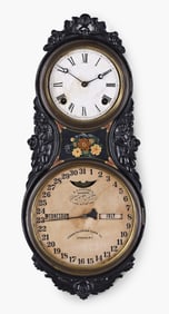 An Ithaca Calendar Clock Co. Large Iron Case hanging clock