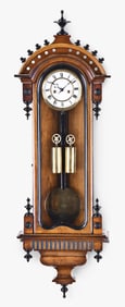 A rare F. Kroeber Clock Co. miniature Vienna Regulator No. 1 hanging clock