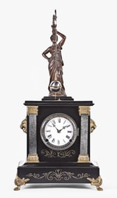 F. Kroeber Clock Co. Noiseless Rotary No. 4 mantel clock