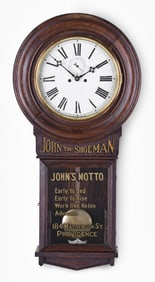A Waterbury Clock Co. Regulator No 20 hanging advertising clock