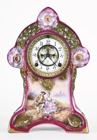 Ansonia Clock Co. La Moselle porcelain mantel clock