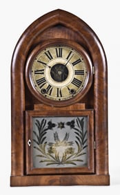 An E. C. Brewster round gothic or beehive shelf clock with fusee movement