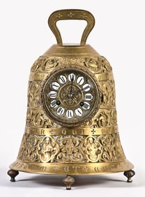 A French bell form table clock