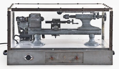 A mid 20th century Derbyshire 10mm watchmaker's or model engineer's lathe