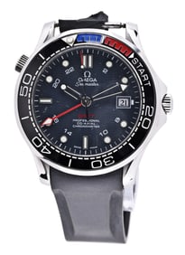 An Omega Seamaster GMT Professional coaxial with aftermarket stainless steel case