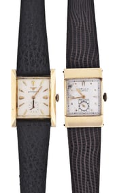 A lot of two mid 20th century gold men's wrist watches