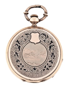 A mid 19th century gold pocket watch by H. Tissot